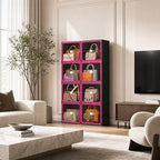 Purse Organizer for Closet, Handbag Storage, Black 4-Tier 8-Cubby - Image 2