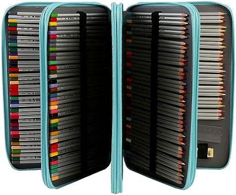 300 Slots Pencil Case 4-Layer Zipped Holder w/Handle - Image 3