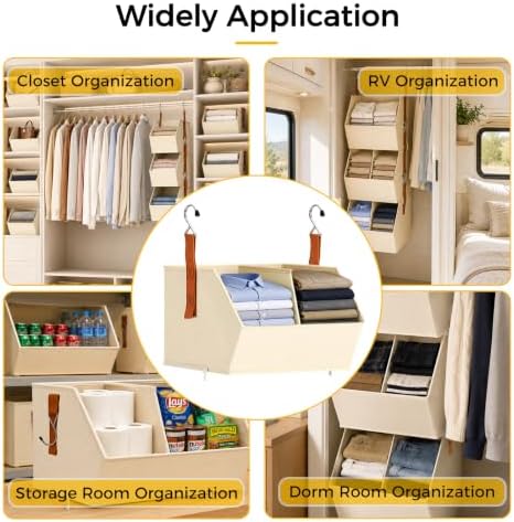 UFORU 3-Tier Hanging Closet Organizer with Dividers for Dorm & Bedroom - Image 5