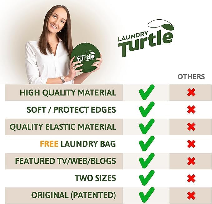 Laundry Turtle Collapsible Laundry Basket for Washer & Dryer (Aqua, Small) - Image 5