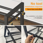 4-Tier Expandable Metal Shoe Rack for Closet & Entryway, Shoe Organizer - Image 4