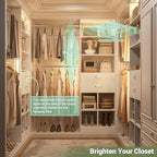 Besiost 4-8 FT Closet System, Closet Organizer System with Smart Sensor Lights, White - Image 5