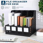 Glenmal 6 Pcs Magazine File Holder Collapsible Desktop Organizer, Black - Image 3