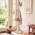 AMADA Solid Wooden Coat Rack Freestanding with 8 Hooks, White by AMADAHOMEFURNISHING