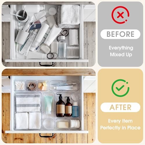 Aneco 14Pcs Extendable Drawer Organizer 4-Size Expandable Drawer Organizer - Image 4