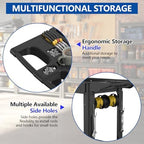 2 Tier Plastic Rolling Cart Utility Cart on Wheels, Heavy Duty Tool Carts with Ergonomic Storage Handle and Deep Shelfs, Work Cart Service Cartss for Garage, Warehouse, Workshop, Office, Cleaning - Image 3