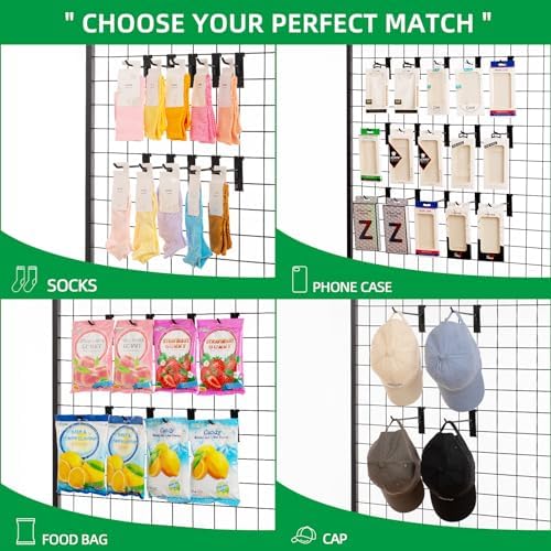 8 Inch Gridwall Hooks, Grid Panel Hanging Hooks for Retail, Home, and Workspace Organization, Displays, and Storage Solutions(40Pack,Black) - Image 6