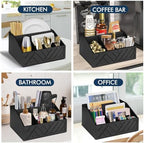 Ukonvi Paper Plate Dispenser, Paper Plate Holder for Kitchen Counter, Wood Rustic Silverware Utensil Caddy, Cutlery Flatware Organizer Box for Cups Spoons Forks Plates Napkins, Kitchen Accessories - Image 6