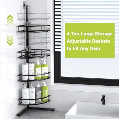 Standing Shower Caddy Corner - Rustproof Bathroom Shower Stand Shelf - Image 6