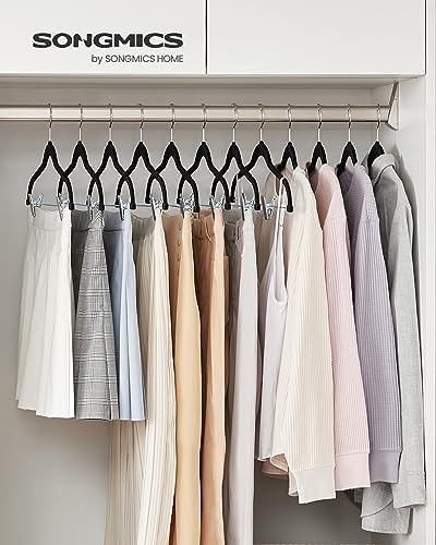 SONGMICS 20-Pack Pants Hangers, Velvet Hangers with Adjustable Clips, - Image 2