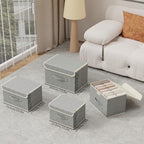 Foldable Fabric Storage Cubes with Lids,Grey 15x9.8x9.8in,5 Pack - Image 5