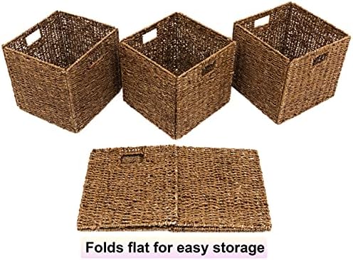 Foldable Storage Basket with Iron Wire Frame By Trademark Innovations (Set of 4) - Image 3