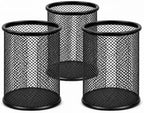 Idika Metal Mesh Pencil Holder Round Pen Cups for Desk Organizer, Classroom & Office Supplies, Makeup Brush Holder (3) by Unknown