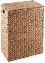 Casafield Large Laundry Hamper with Lid and Removable Liner Bag - Cinnamon, Woven Water Hyacinth Rectangular Laundry Basket Sorter for Clothes Towels - Image 4