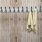 Dseap Coat Rack Wall - Heavy-Duty 38-1/4" Long, with Reinforced 10 Custom Tri-Hooks, Solid Wood Wall Hanger for Coats Hat Jackets - Rustic Farmhouse Entryway Hallway Storage, White & Black - Image 6
