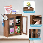Ikee Design Wooden Storage Cabinet with Glass Door & Adjustable Shelves - Image 5