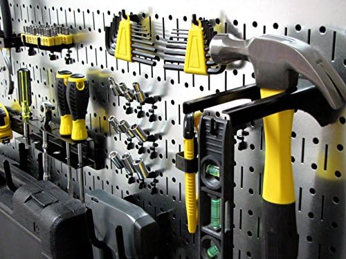 Wall Control Pegboard 16in x 32in Horizontal Galvanized Metal Pegboard Tool Board Panel - Image 2