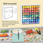 Krafetto 64 Grids Craft Paint Storage Organizer, Wall-mountable Paints Holder, Stackable Paint Bottle Rack Stand for 2oz Acrylic Craft Paints - Image 4