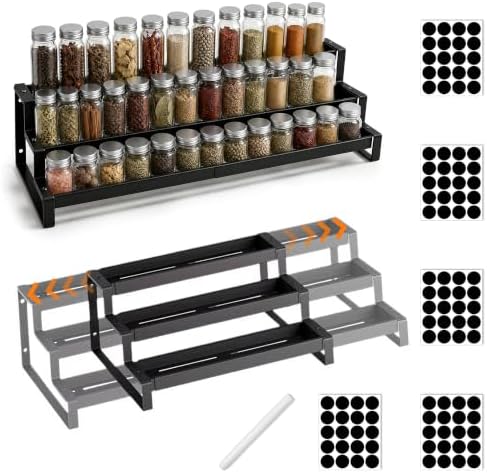 Adjustable 3-Tier Spice Rack – Expandable Metal Spicy Shelf Organizer by Unknown