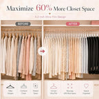 Smartor White Velvet Hangers 50 Pack, Non Slip Rose Gold Hook Felt Hangers - Image 3