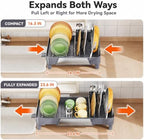 Urackify Large Dish Drying Rack, Expandable Dish Drainer, Gray - Image 2