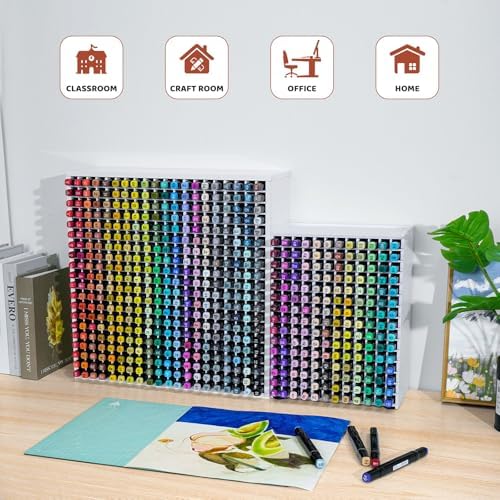 SANFURNEY 400 Slots Marker Organizer for Desk - Image 5
