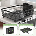 Hiviweer Dish Drying Rack for Kitchen Counter,16.9"L x 12.8"W x 6.1"H,Black - Image 2