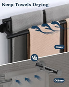 Alise Double Towel Bar Black,28" Towel Rack for Bathroom Wall Mounted - Image 5