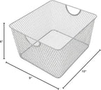 YBM HOME Kitchen Pantry Organizer Wire Basket for Shelves, Cabinets, Pantry, Countertop, Mesh Open Storage Bin Metal Basket for Organizing Food Supplies 10" x 8.8" x 5.8”, Pack of 2 - Image 2