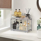 SONGMICS 2-Tier Pull Out Cabinet Organizers, Under Sink Organizer, Bathroom Organizer and Storage, Sliding Basket Drawers, Stackable for Kitchen, Bathroom, Metallic Silver UKCS017E01 - Image 4