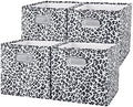 ANMINY Leopard Cheetah Print Storage Cubes Bins, Velvet, Gray, 11Inch 4PCS by ANMINY