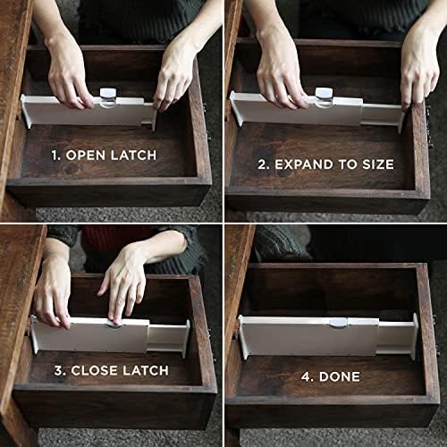 6 Drawer Organizer and Dividers, Organize Silverware and Utensils in Home Kitchen, Divider for Clothes in Bedroom Dresser, Designed to Not Snag Underwear and Bra Fabrics, Bathroom Storage Organizers - Image 3