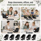 gisgfim 6 Pcs Non-Tip Book Bins with Stabilizer Wings (Black) - Image 6