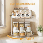LAMU 2 Tier Lazy Susan Turntable Organizer for Cabinet, 9'' Rotating Spice Rack for Kitchen, Pantry, Countertop, Bathroom, Vanity, Under Sink, Medicine Cabinet Organizer, 3 Pack - Image 4