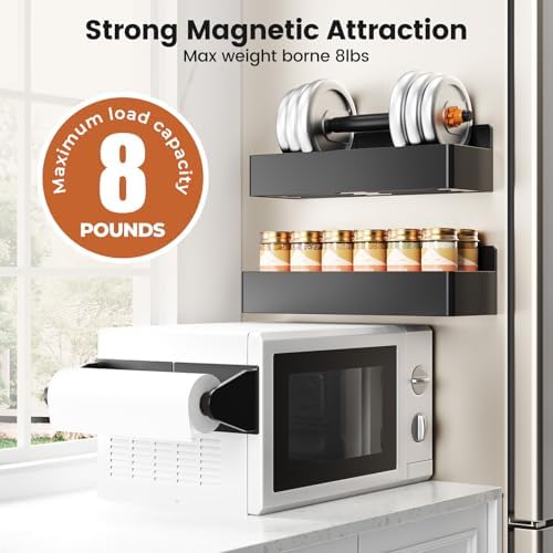 Mystozer Magnetic Spice Rack for Refrigerator Black, 6 Pack - Image 3