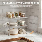 Kitchen Cabinet Organizer Shelf, 2-Pack Clear Stackable Shelf Risers - Image 5