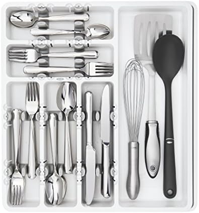 OXO Good Grips Large Expandable Utensil Organizer, White - Image 3