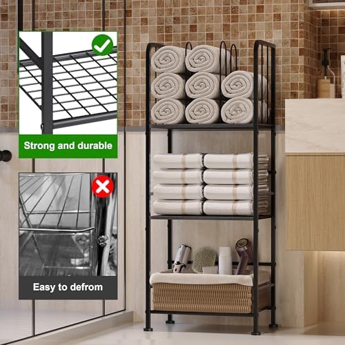 3-Tier Freestanding Towel Racks for Bathroom, Black Towel Rack Stand - Image 5