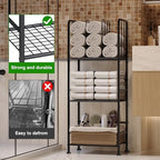 3-Tier Freestanding Towel Racks for Bathroom, Black Towel Rack Stand - Image 5