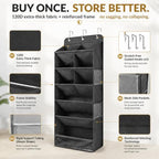 HOMELUX THEORY Hanging Shoe Organizer for Closet, 6-Tier, 120D, Dark Gray - Image 2