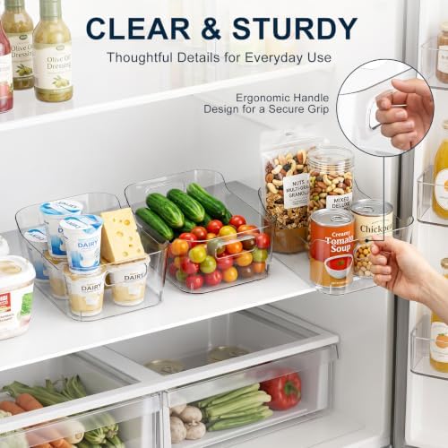 18 Pack Clear Plastic Storage Bins Pantry Organizers for Kitchen Bathroom - Image 4