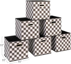 Household Essentials Fabric Storage Bins 6 Piece Set, Checkerboard White and Black - Image 2