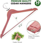 Amber Home 60 Pack Cedar Coat Hangers, Wooden Suit Hangers - Image 2
