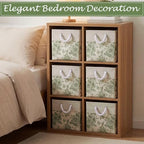 Sage Green Floral Cube Storage Bin Set of 6 Cube Storage Basket, 11.22 Inch - Image 2