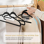 Velvet Non-Slip Hangers, Heavy-Duty Suit Hangers with 360° Swivel Hook for Space-Saving Storage - 20 Pack, Black - Image 4