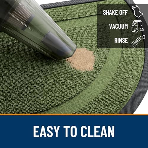 OLANLY Half Circle Front Door Mat Outside 33x21 All-Season Rubber Doormat - Image 5