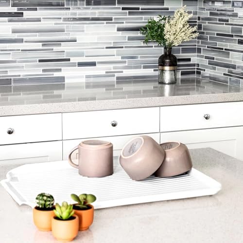 Better Houseware Drain Boards for Kitchen Counter White Dish Drain Board Shields Countertops from Water Damage, Space Efficient 19.5"x15.5"x1.25" - Image 3