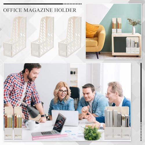 Glenmal 6 Pcs Magazine File Holder Collapsible Desktop Organizer, White - Image 6