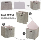 Posprica Storage Bins,11×11 Foldable Storage Cubes Boxes Container Closet Organizer Shelf Cabinet Bookcase,Thick Fabric Drawer Container - 4pcs,Coffee - Image 5