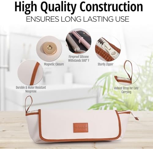 Large Hair Tools Travel Bag with Heat Resistant Mat for Curling Irons, Flat Irons, and Styler Brushes | Protective Organizer for Travel & Home - Image 5